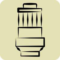 Icon Oil Filter. related to Car Parts symbol. hand drawn style. simple design editable. simple illustration vector