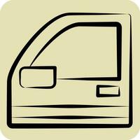 Icon Doors Car. related to Car Parts symbol. hand drawn style. simple design editable. simple illustration vector