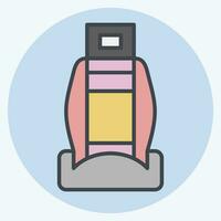 Icon Car Seats. related to Car Parts symbol. color mate style. simple design editable. simple illustration vector