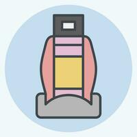 Icon Car Seats. related to Car Parts symbol. color mate style. simple design editable. simple illustration vector