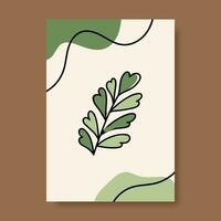 Leaf illustrations with abstract cover background. Abstract Art design for print, cover, wallpaper, Minimal and natural wall art. Vector illustration.