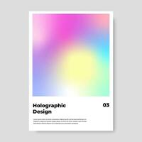 Abstract holographic background set. Retro 80s, 90s style. Colorful holographic posters for book cover brochure designs. Vector illustration