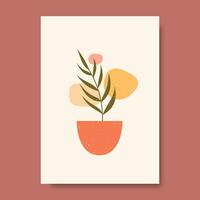 Posters with abstract concepts and pastel colors. Plant leaves, Great design for social media, postcards, prints, wall decoration. Vector illustration