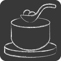 Icon Borscht. related to Russia symbol. chalk Style. simple design editable. simple illustration vector