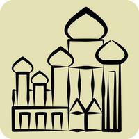 Icon Cathedral Of Saint Basil. related to Russia symbol. hand drawn style. simple design editable. simple illustration vector