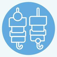 Icon Shashlik. related to Russia symbol. blue eyes style. simple design editable. simple illustration vector