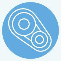 Icon Timing Belt. related to Car Parts symbol. blue eyes style. simple design editable. simple illustration vector