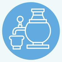 Icon Samovar. related to Russia symbol. blue eyes style. simple design editable. simple illustration vector