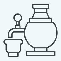 icono samovar relacionado a Rusia símbolo. línea estilo. sencillo diseño editable. sencillo ilustración vector