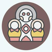 Icon Matryoshka Doll. related to Russia symbol. color mate style. simple design editable. simple illustration vector