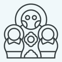 Icon Matryoshka Doll. related to Russia symbol. line style. simple design editable. simple illustration vector