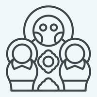 Icon Matryoshka Doll. related to Russia symbol. line style. simple design editable. simple illustration vector