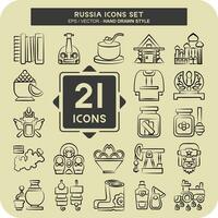 Icon Set Russia. related to Education symbol. hand drawn style. simple design editable. simple illustration vector