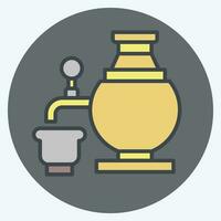 Icon Samovar. related to Russia symbol. color mate style. simple design editable. simple illustration vector