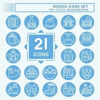 Icon Set Russia. related to Education symbol. blue eyes style. simple design editable. simple illustration vector