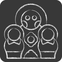 Icon Matryoshka Doll. related to Russia symbol. chalk Style. simple design editable. simple illustration vector