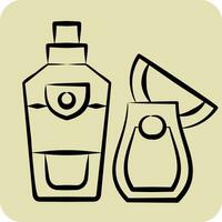 Icon Vodka. related to Russia symbol. hand drawn style. simple design editable. simple illustration vector