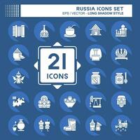 Icon Set Russia. related to Education symbol. long shadow style. simple design editable. simple illustration vector