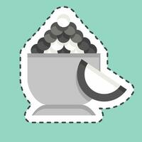 Sticker line cut Caviar. related to Russia symbol. simple design editable. simple illustration vector