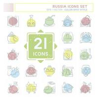 Icon Set Russia. related to Education symbol. Color Spot Style. simple design editable. simple illustration vector