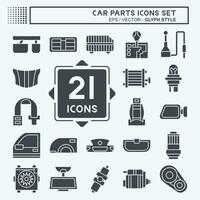 Icon Set Car Parts. related to Automotive symbol. glyph style. simple design editable. simple illustration vector