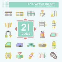 Icon Set Car Parts. related to Automotive symbol. flat style. simple design editable. simple illustration vector