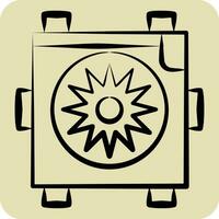 Icon Radiator Fan. related to Car Parts symbol. hand drawn style. simple design editable. simple illustration vector