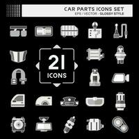 Icon Set Car Parts. related to Automotive symbol. glossy style. simple design editable. simple illustration vector