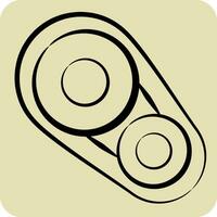 Icon Timing Belt. related to Car Parts symbol. hand drawn style. simple design editable. simple illustration vector