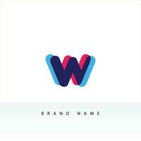 W Logo. Vector Graphic Branding Letter Element.