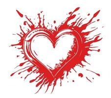 Heart red hand drawn sketch in doodle style Vector illustration