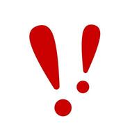 Exclamation mark. Red vector warn sign. Caution or attention icon.