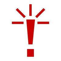 Exclamation mark. Red vector warn sign. Caution or attention icon.