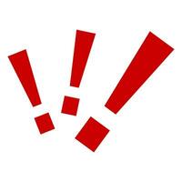 Exclamation mark. Red vector warn sign. Caution or attention icon.