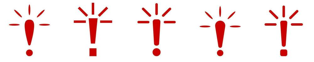 Exclamation mark. Red vector warn sign. Caution or attention icon.