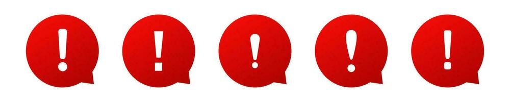 Exclamation mark. Red vector warn sign. Caution or attention icon.