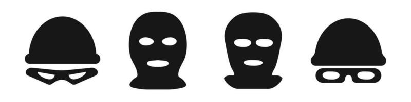 Thief robber balaclava face mask. vector