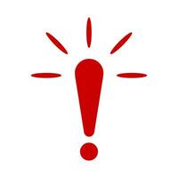 Exclamation mark. Red vector warn sign. Caution or attention icon.