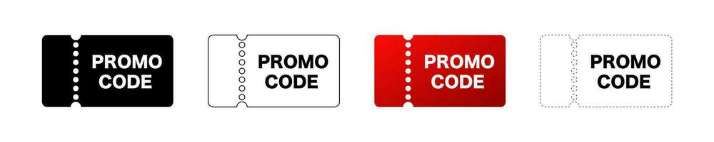 Promo code tag. Discount coupon template vector