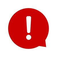 Exclamation mark. Red vector warn sign. Caution or attention icon.