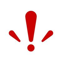 Exclamation mark. Red vector warn sign. Caution or attention icon.