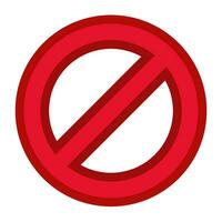 Prohibit red crossed circle sign. Ban forbidden symbol. vector