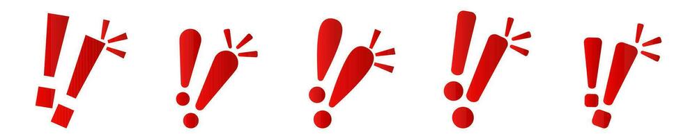 Exclamation mark. Red vector warn sign. Caution or attention icon.