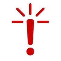 Exclamation mark. Red vector warn sign. Caution or attention icon.