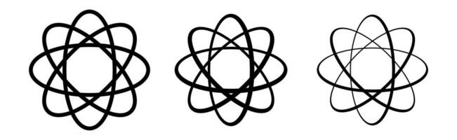 Atom nuclear circle orbital structure icon vector