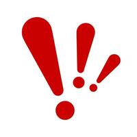 Exclamation mark. Red vector warn sign. Caution or attention icon.