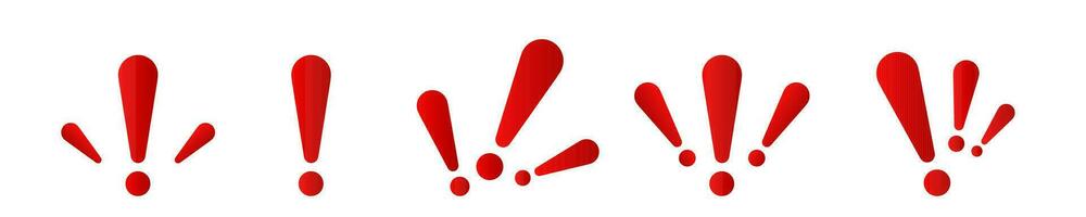 Exclamation mark. Red vector warn sign. Caution or attention icon.