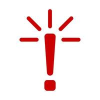 Exclamation mark. Red vector warn sign. Caution or attention icon.