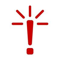 Exclamation mark. Red vector warn sign. Caution or attention icon.