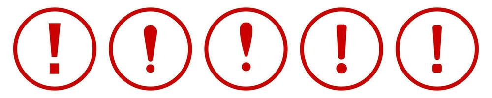 Exclamation mark. Red vector warn sign. Caution or attention icon.